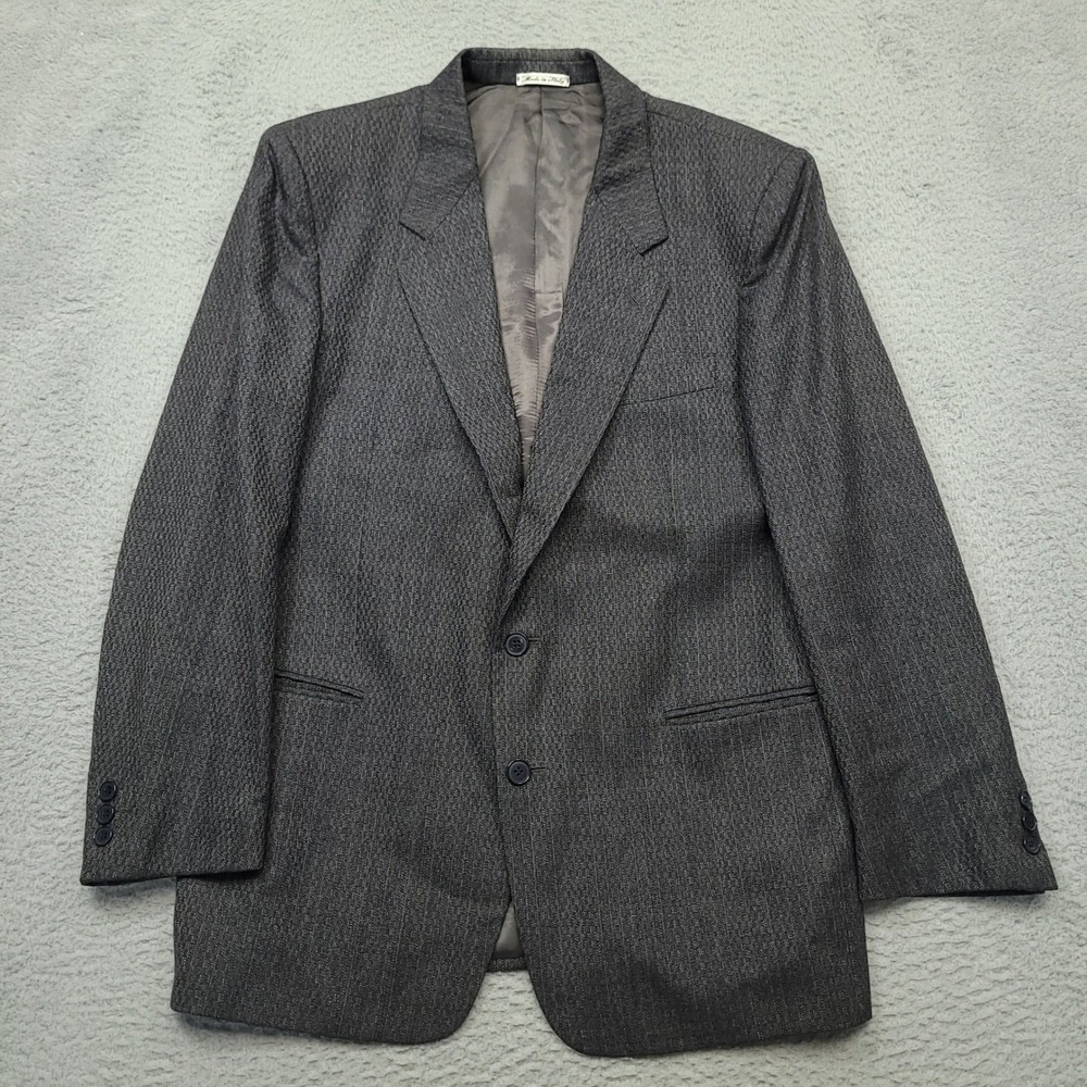 Mino Lombardi Fratelli Fila Mens 52 (42.5) Wool Blazer Jacket Made in Italy Gray